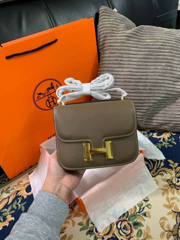 1:1 Replica Hermes Constance Black/Brown/Khaki Green/White For Women 19cm / 7.4in