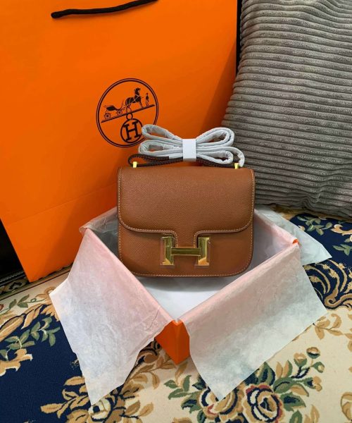 1:1 Replica Hermes Constance Black/Brown/Khaki Green/White For Women 19cm / 7.4in