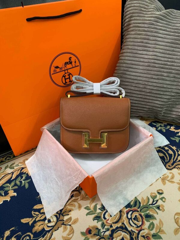 1:1 Replica Hermes Constance Black/Brown/Khaki Green/White For Women 19cm / 7.4in