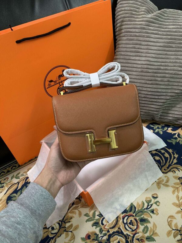 1:1 Replica Hermes Constance Black/Brown/Khaki Green/White For Women 19cm / 7.4in