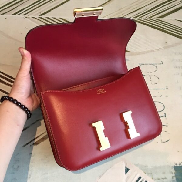 1:1 Replica Hermes Constance Burgundy For Women Gold Toned Hardware 9.5in/24cm