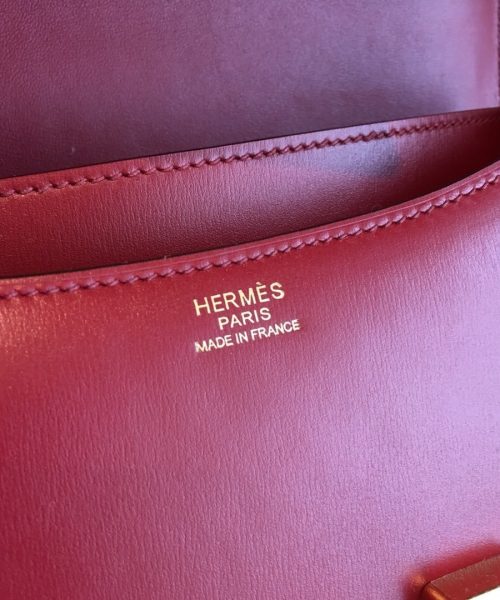 1:1 Replica Hermes Constance Burgundy For Women Gold Toned Hardware 9.5in/24cm