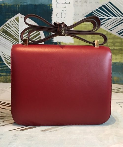 1:1 Replica Hermes Constance Burgundy For Women Gold Toned Hardware 9.5in/24cm