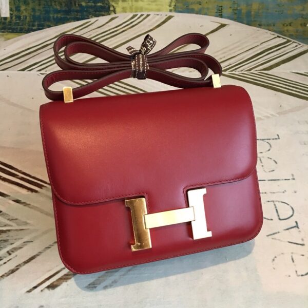 1:1 Replica Hermes Constance Burgundy For Women Gold Toned Hardware 9.5in/24cm