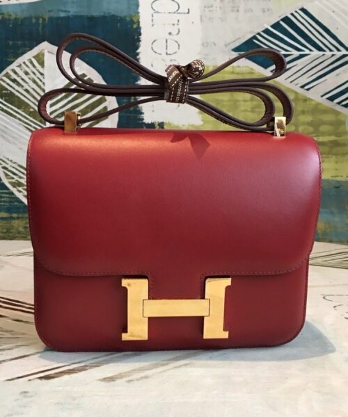 1:1 Replica Hermes Constance Burgundy For Women Gold Toned Hardware 9.5in/24cm