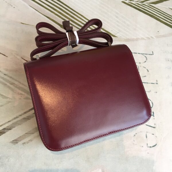 1:1 Replica Hermes Constance Burgundy For Women Silver Toned Hardware 7.4in/19cm