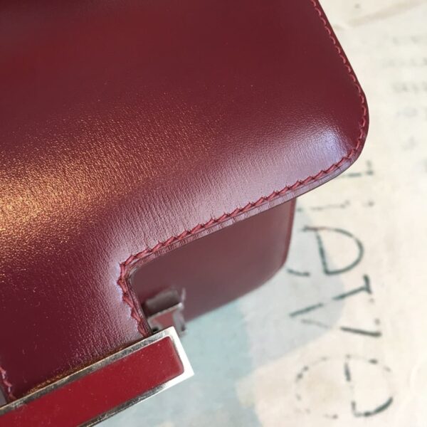 1:1 Replica Hermes Constance Burgundy For Women Silver Toned Hardware 7.4in/19cm