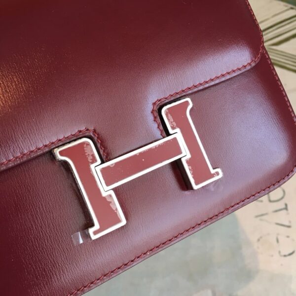 1:1 Replica Hermes Constance Burgundy For Women Silver Toned Hardware 7.4in/19cm
