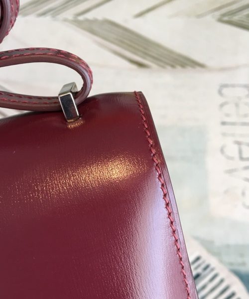 1:1 Replica Hermes Constance Burgundy For Women Silver Toned Hardware 7.4in/19cm