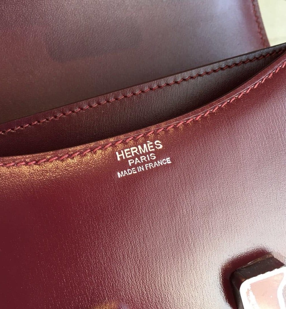 1:1 Replica Hermes Constance Burgundy For Women Silver Toned Hardware 7.4in/19cm