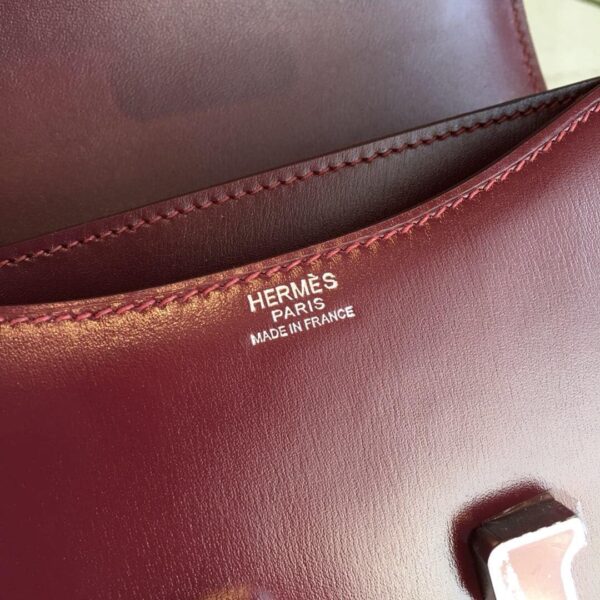 1:1 Replica Hermes Constance Burgundy For Women Silver Toned Hardware 7.4in/19cm