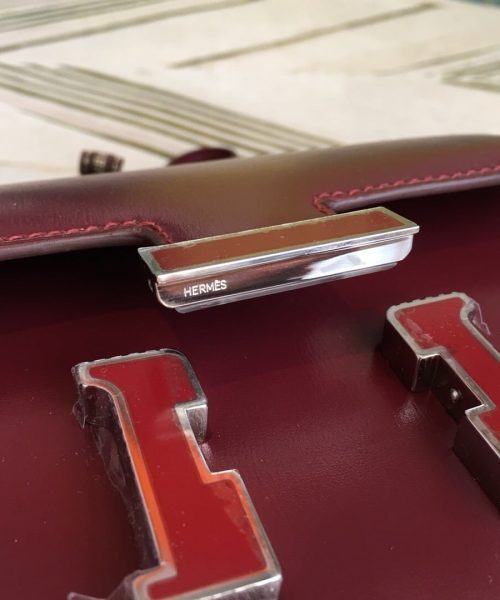 1:1 Replica Hermes Constance Burgundy For Women Silver Toned Hardware 7.4in/19cm