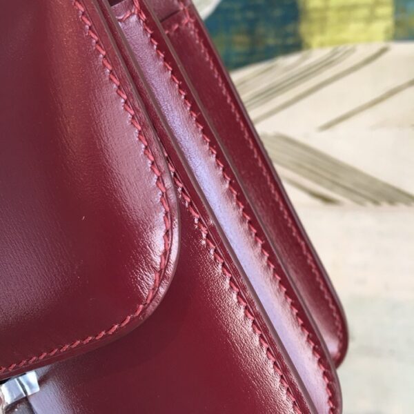 1:1 Replica Hermes Constance Burgundy For Women Silver Toned Hardware 7.4in/19cm