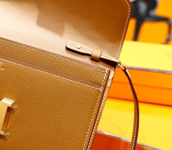 1:1 Replica Hermes Constance Epsom Long To Go Wallet Brown For Women, Women's Wallet 8.1in/21cm