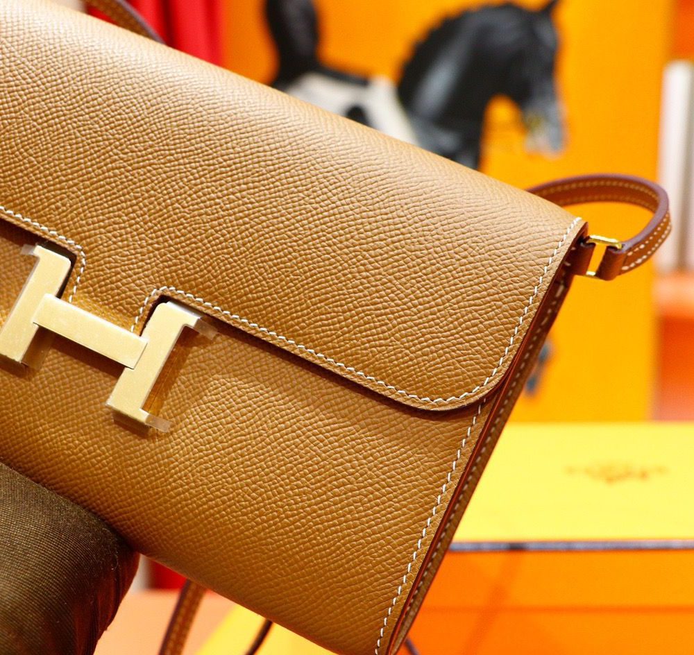 1:1 Replica Hermes Constance Epsom Long To Go Wallet Brown For Women, Women's Wallet 8.1in/21cm