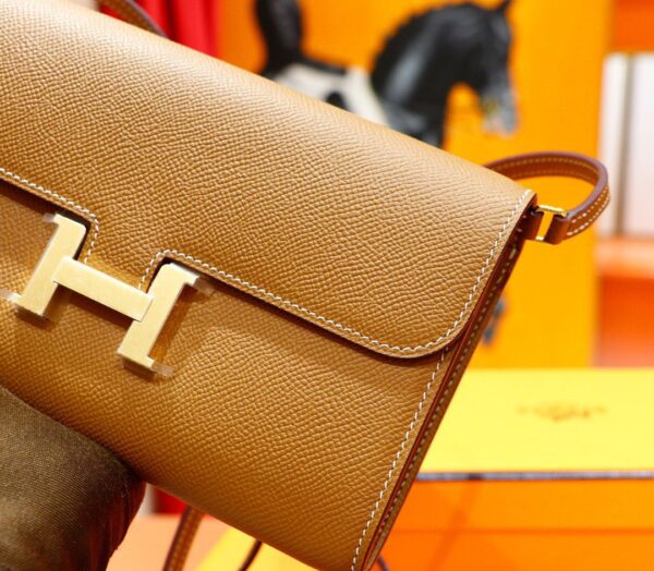 1:1 Replica Hermes Constance Epsom Long To Go Wallet Brown For Women, Women's Wallet 8.1in/21cm
