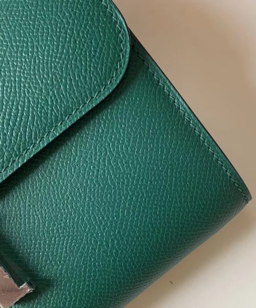 1:1 Replica Hermes Constance Epsom Long To Go Wallet Green For Women, Women's Wallet 8.1in/21cm
