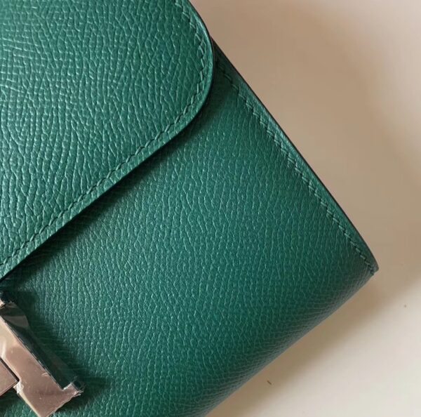 1:1 Replica Hermes Constance Epsom Long To Go Wallet Green For Women, Women's Wallet 8.1in/21cm