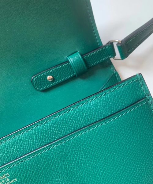 1:1 Replica Hermes Constance Epsom Long To Go Wallet Green For Women, Women's Wallet 8.1in/21cm