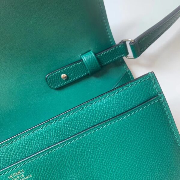 1:1 Replica Hermes Constance Epsom Long To Go Wallet Green For Women, Women's Wallet 8.1in/21cm