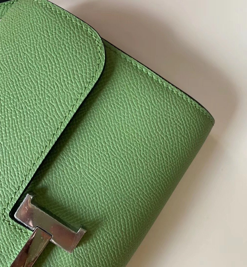 1:1 Replica Hermes Constance Epsom Long To Go Wallet Light Green For Women, Women's Wallet 8.1in/21cm