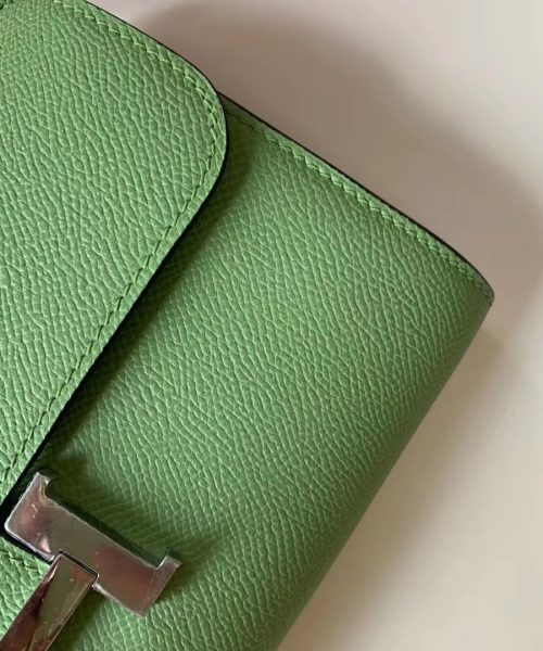 1:1 Replica Hermes Constance Epsom Long To Go Wallet Light Green For Women, Women's Wallet 8.1in/21cm