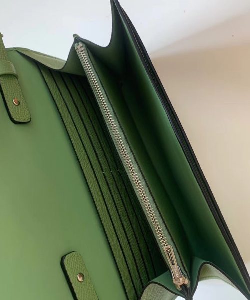 1:1 Replica Hermes Constance Epsom Long To Go Wallet Light Green For Women, Women's Wallet 8.1in/21cm