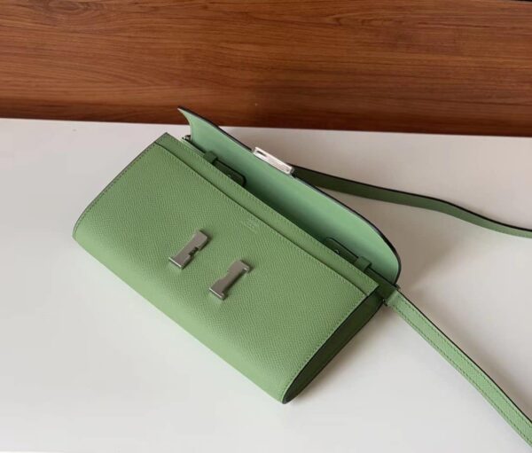 1:1 Replica Hermes Constance Epsom Long To Go Wallet Light Green For Women, Women's Wallet 8.1in/21cm