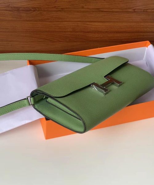 1:1 Replica Hermes Constance Epsom Long To Go Wallet Light Green For Women, Women's Wallet 8.1in/21cm