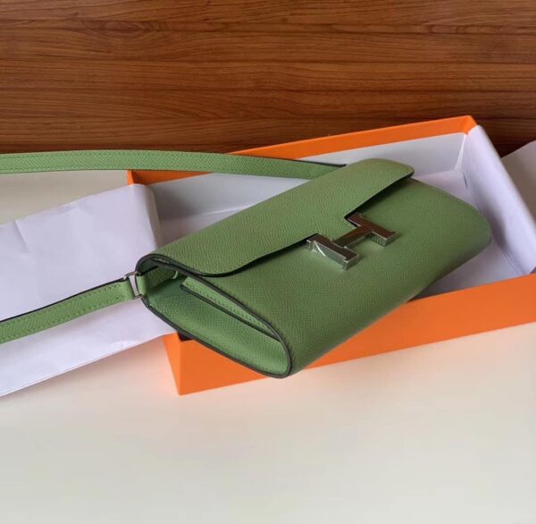 1:1 Replica Hermes Constance Epsom Long To Go Wallet Light Green For Women, Women's Wallet 8.1in/21cm
