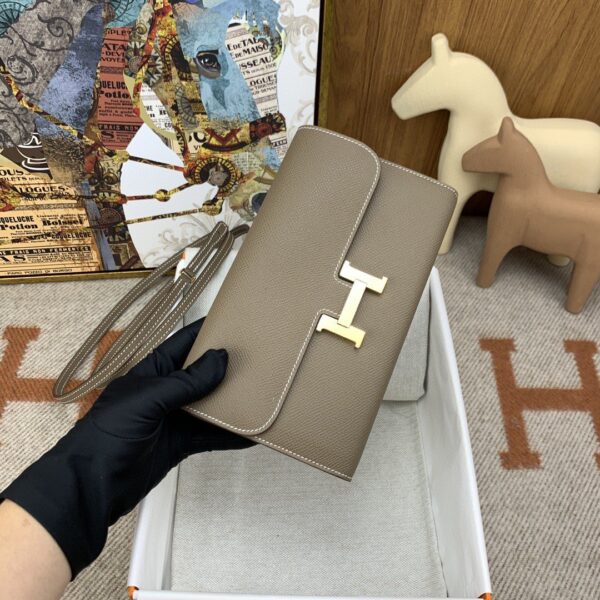 1:1 Replica Hermes Constance Long Togo Wallet Brown, Gold Toned Hardware Bag For Women, Women's Handbags, Shoulder Bags 8.1in/21cm