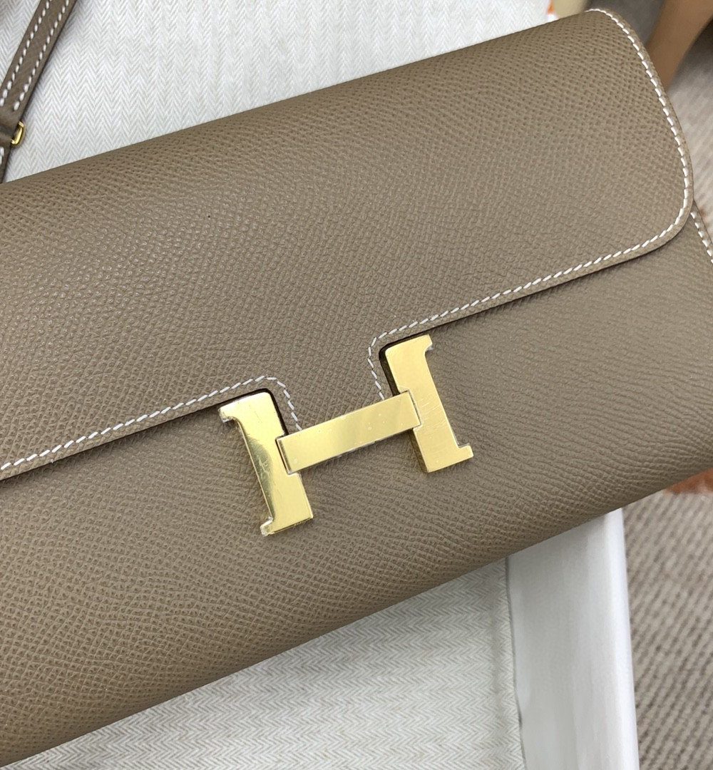 1:1 Replica Hermes Constance Long Togo Wallet Brown, Gold Toned Hardware Bag For Women, Women's Handbags, Shoulder Bags 8.1in/21cm