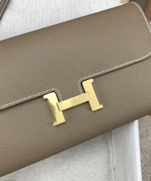 1:1 Replica Hermes Constance Long Togo Wallet Brown, Gold Toned Hardware Bag For Women, Women's Handbags, Shoulder Bags 8.1in/21cm