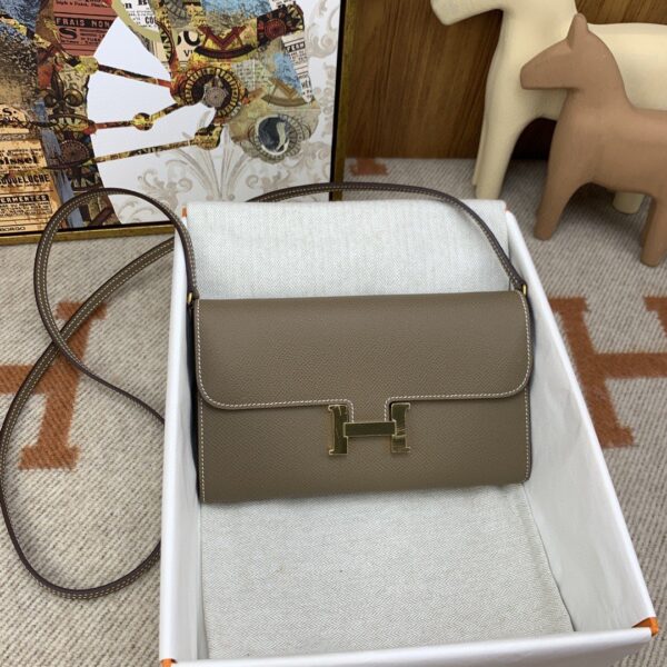 1:1 Replica Hermes Constance Long Togo Wallet Brown, Gold Toned Hardware Bag For Women, Women's Handbags, Shoulder Bags 8.1in/21cm