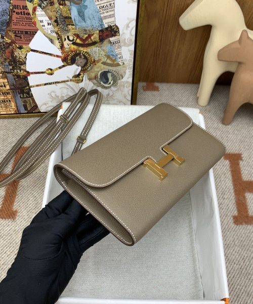 1:1 Replica Hermes Constance Long Togo Wallet Brown, Gold Toned Hardware Bag For Women, Women's Handbags, Shoulder Bags 8.1in/21cm