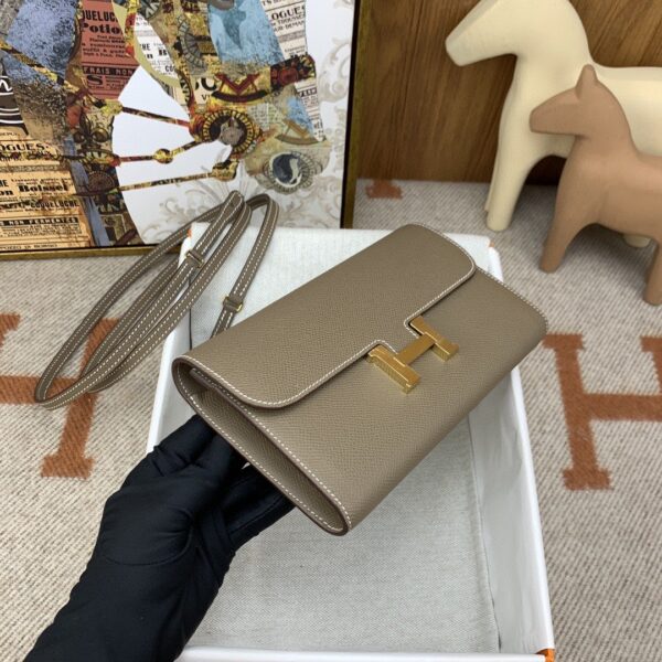 1:1 Replica Hermes Constance Long Togo Wallet Brown, Gold Toned Hardware Bag For Women, Women's Handbags, Shoulder Bags 8.1in/21cm