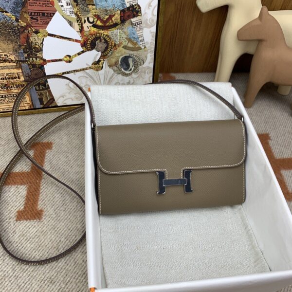1:1 Replica Hermes Constance Long Togo Wallet Brown, Silver Toned Hardware Bag For Women, Women's Handbags, Shoulder Bags 8.1in/21cm