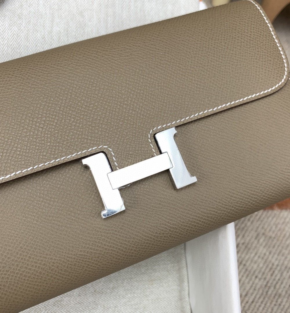 1:1 Replica Hermes Constance Long Togo Wallet Brown, Silver Toned Hardware Bag For Women, Women's Handbags, Shoulder Bags 8.1in/21cm