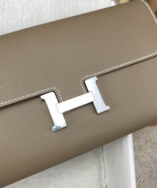 1:1 Replica Hermes Constance Long Togo Wallet Brown, Silver Toned Hardware Bag For Women, Women's Handbags, Shoulder Bags 8.1in/21cm