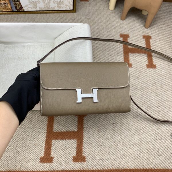 1:1 Replica Hermes Constance Long Togo Wallet Brown, Silver Toned Hardware Bag For Women, Women's Handbags, Shoulder Bags 8.1in/21cm