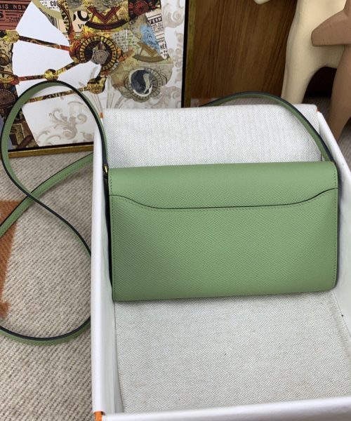1:1 Replica Hermes Constance Long Togo Wallet Green, Gold Toned Hardware Bag For Women, Women's Handbags, Shoulder Bags 8.1in/21cm