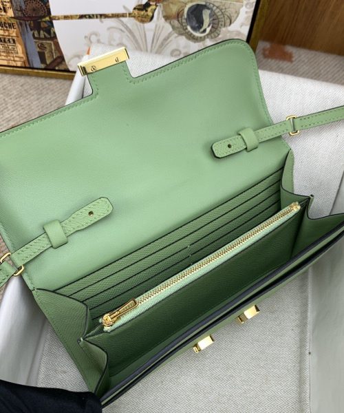 1:1 Replica Hermes Constance Long Togo Wallet Green, Gold Toned Hardware Bag For Women, Women's Handbags, Shoulder Bags 8.1in/21cm