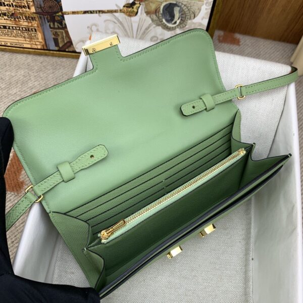 1:1 Replica Hermes Constance Long Togo Wallet Green, Gold Toned Hardware Bag For Women, Women's Handbags, Shoulder Bags 8.1in/21cm