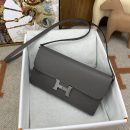 1:1 Replica Hermes Constance Long Togo Wallet Grey, Silver Toned Hardware Bag For Women, Women's Handbags, Shoulder Bags 8.1in/21cm