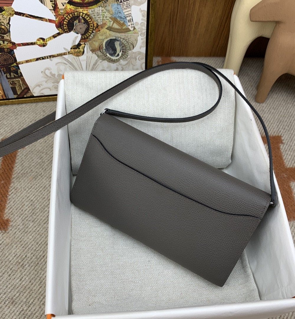 1:1 Replica Hermes Constance Long Togo Wallet Grey, Silver Toned Hardware Bag For Women, Women's Handbags, Shoulder Bags 8.1in/21cm