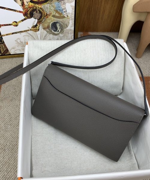 1:1 Replica Hermes Constance Long Togo Wallet Grey, Silver Toned Hardware Bag For Women, Women's Handbags, Shoulder Bags 8.1in/21cm