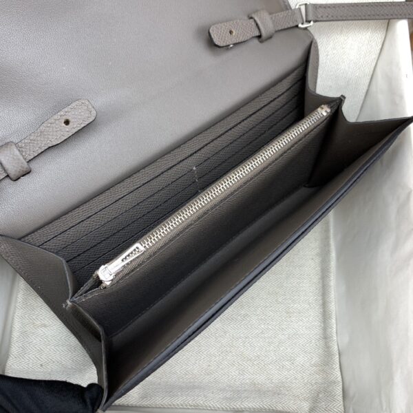 1:1 Replica Hermes Constance Long Togo Wallet Grey, Silver Toned Hardware Bag For Women, Women's Handbags, Shoulder Bags 8.1in/21cm