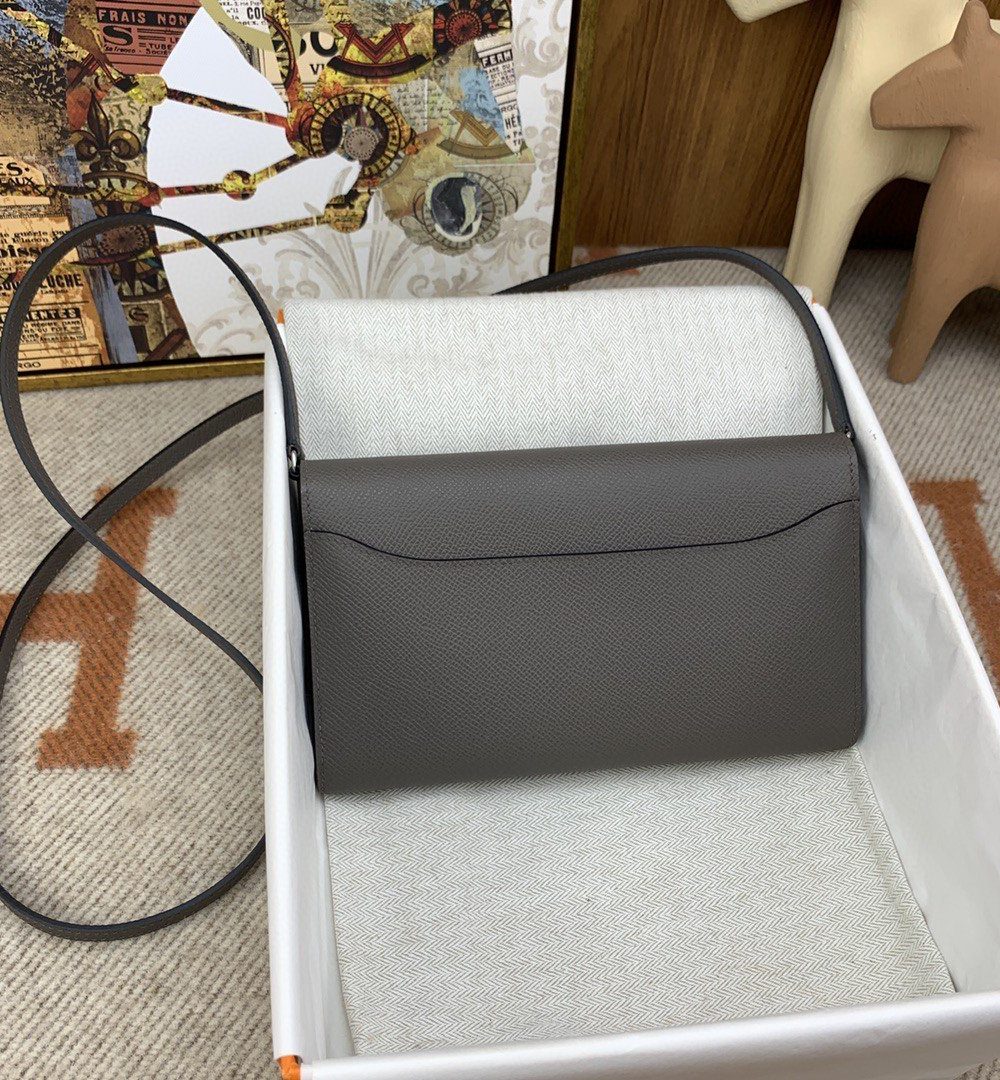 1:1 Replica Hermes Constance Long Togo Wallet Grey, Silver Toned Hardware Bag For Women, Women's Handbags, Shoulder Bags 8.1in/21cm