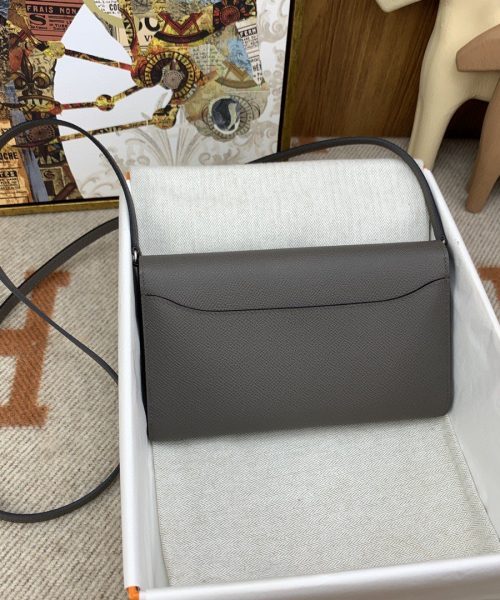 1:1 Replica Hermes Constance Long Togo Wallet Grey, Silver Toned Hardware Bag For Women, Women's Handbags, Shoulder Bags 8.1in/21cm