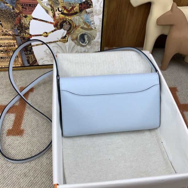 1:1 Replica Hermes Constance Long Togo Wallet Light Blue, Silver Toned Hardware Bag For Women, Women's Handbags, Shoulder Bags 8.1in/21cm
